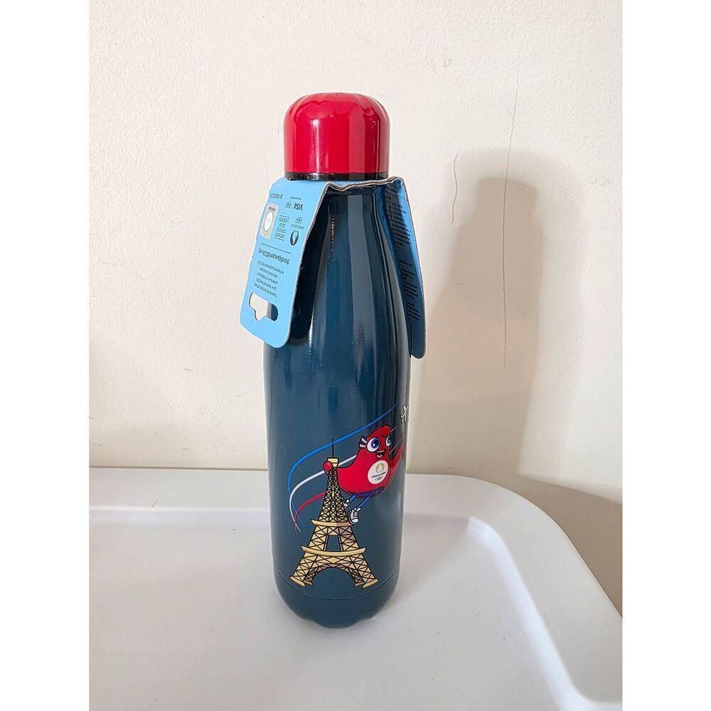 Mascotte Eiffel Tower insulated bottle Olympic Games Paris 2024 50 cl bleu